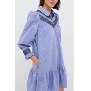 NWT Blue Seersucker Smocked Venice Dress
